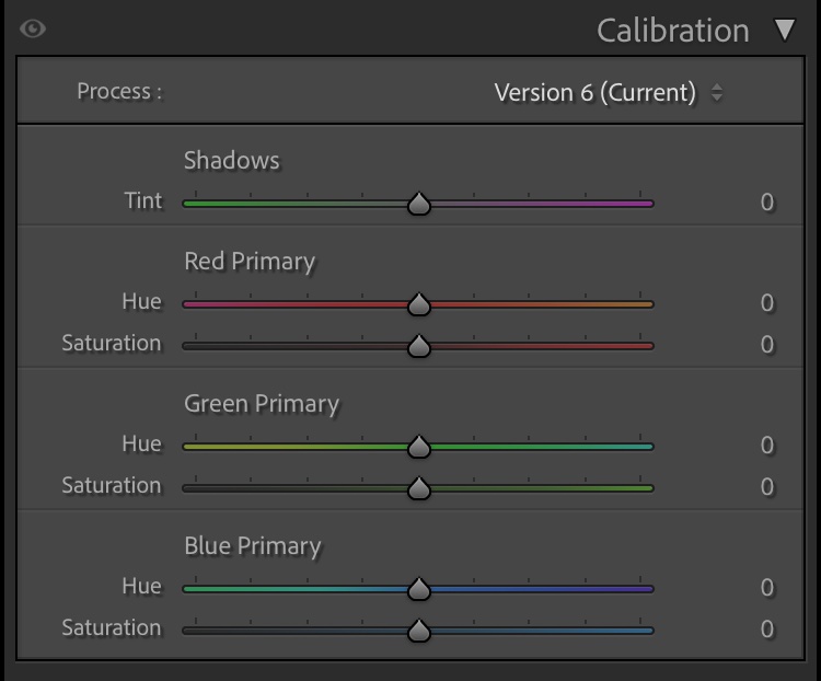 Calibration Panel ใน Lightroom สำหรับปรับ Primary Color ของกล้อง