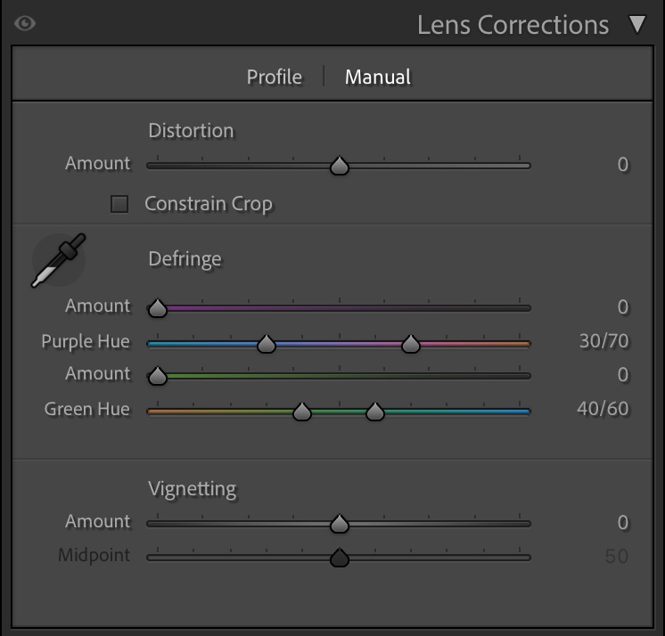 Lens Corrections Panel ใน Lightroom สำหรับแก้ Distortion และ Vignette